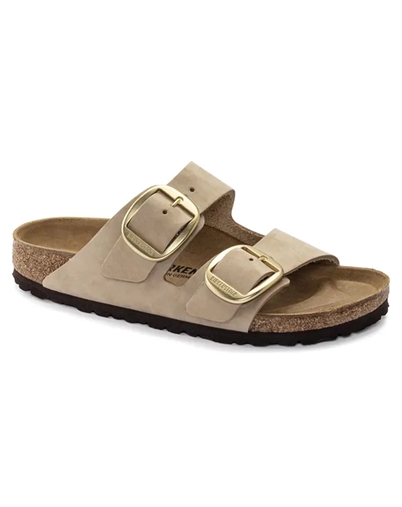 Arizona Big Buckle Nubuck Leather Sandal - Sandcastle - Birkenstock